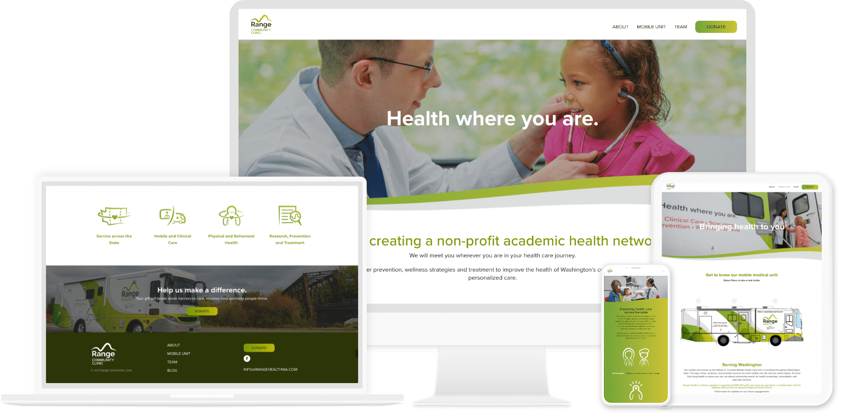 Range Community Clinic website design